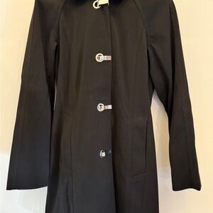 London Fog Black Trench/Rain Coat